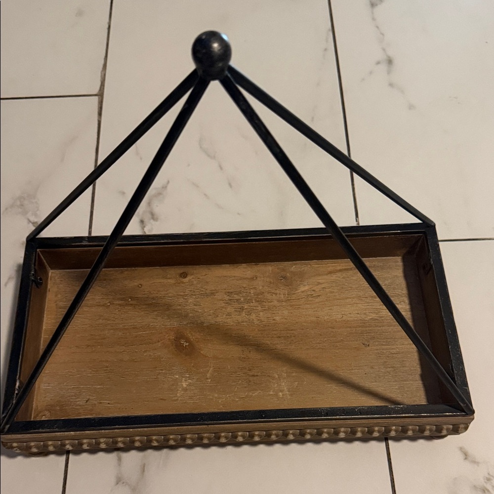 Kirklands Black and Gold Decorative Tray